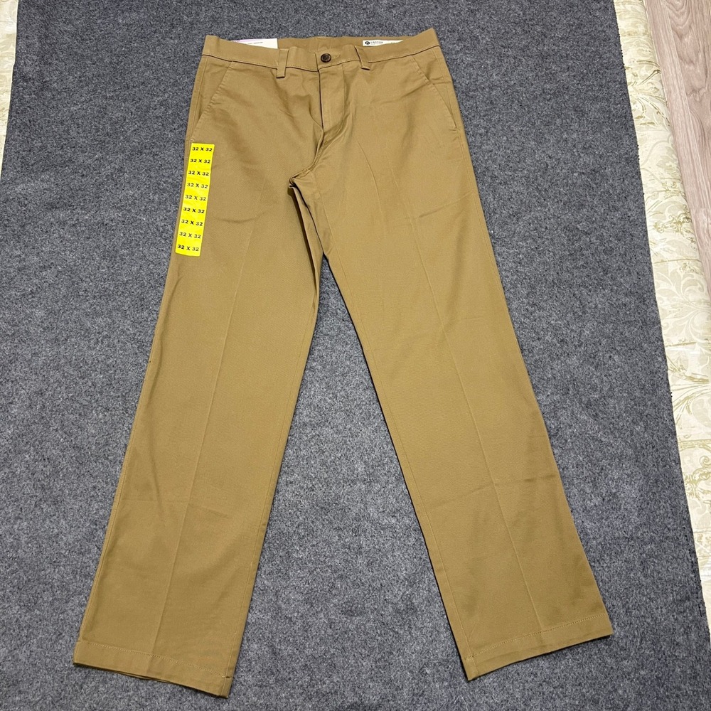 Haggar Clothing Sustainable stretch chino Straight Fit Camel Pants Size W32 L32